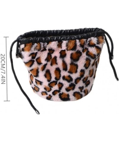 Women Faux Fur Crossbody Shoulder Bag Furry Plush Handbag Leopard Clutch Purse Fashion Gift Rose $13.60 Shoulder Bags