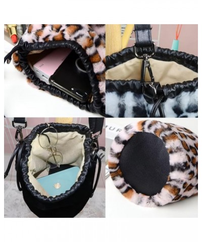 Women Faux Fur Crossbody Shoulder Bag Furry Plush Handbag Leopard Clutch Purse Fashion Gift Rose $13.60 Shoulder Bags