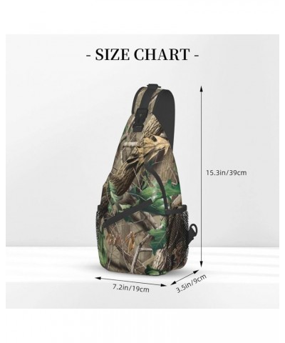 Hardwoods Green Camo Print Trendy Casual Daypack Versatile Crossbody Backpack Shoulder Bag Fashionable Chest Bag Hardwoods Gr...