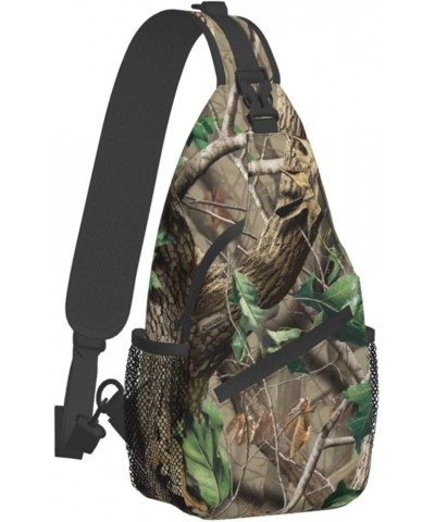 Hardwoods Green Camo Print Trendy Casual Daypack Versatile Crossbody Backpack Shoulder Bag Fashionable Chest Bag Hardwoods Gr...