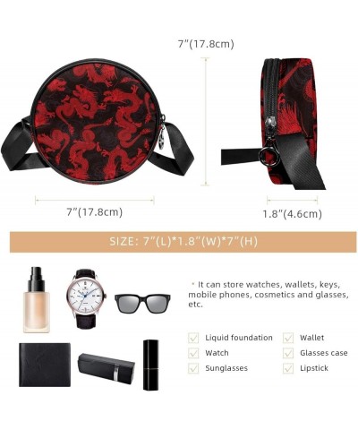 Autumn Leaves Tree Pattern Crossbody Bag for Women Teen Girls Round Canvas Shoulder Bag Purse Tote Handbag Bag Multi14 $10.08...