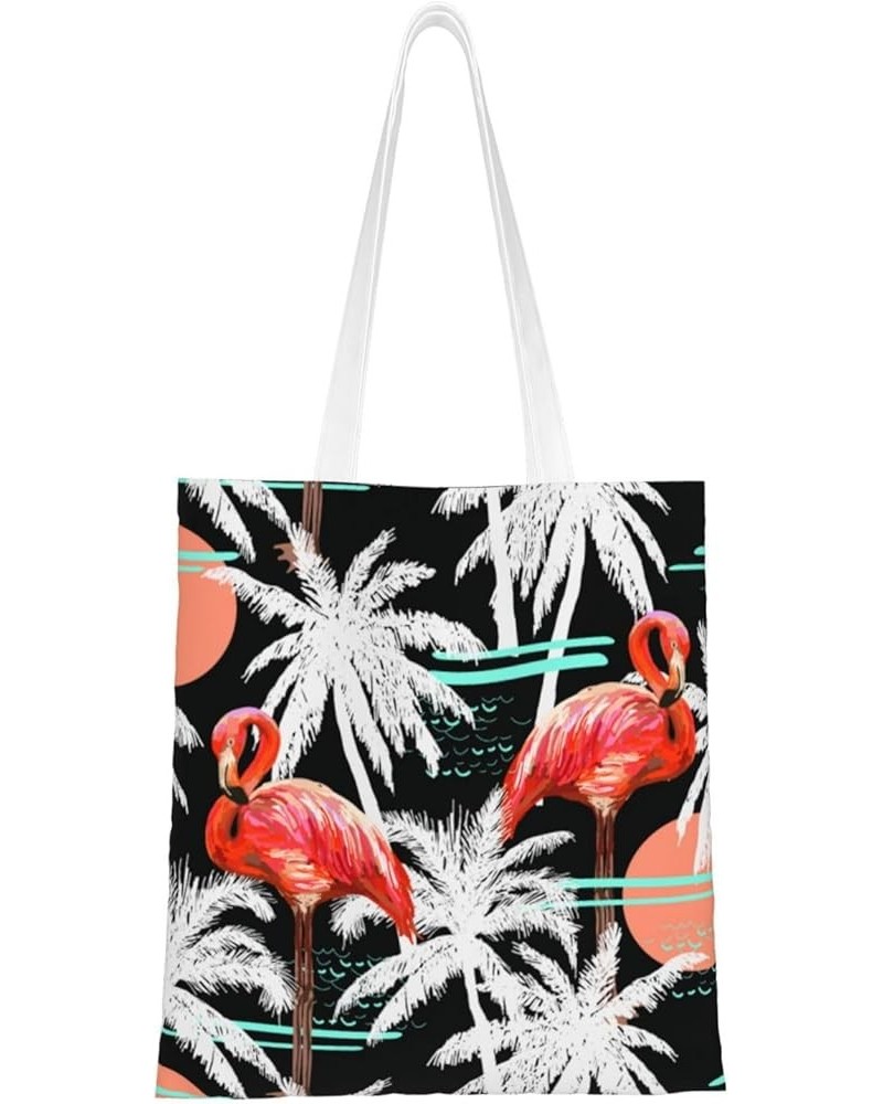 Flamingos Single Shoulder Fashion Canvas Tote Shopping Bags Handbags For Men And Women Flamingos16 $10.93 Totes