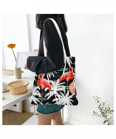 Flamingos Single Shoulder Fashion Canvas Tote Shopping Bags Handbags For Men And Women Flamingos16 $10.93 Totes