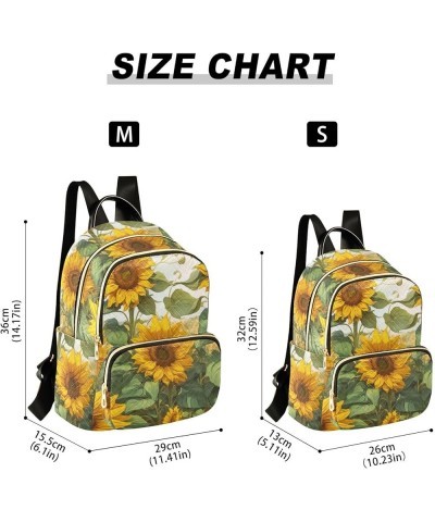 Medium Fashion Backpack for Women Sunflower Drawing Print Ladies Travel Daypack Aesthetic Shoulder Bag 11.4×6.1×14.1 IN $20.5...