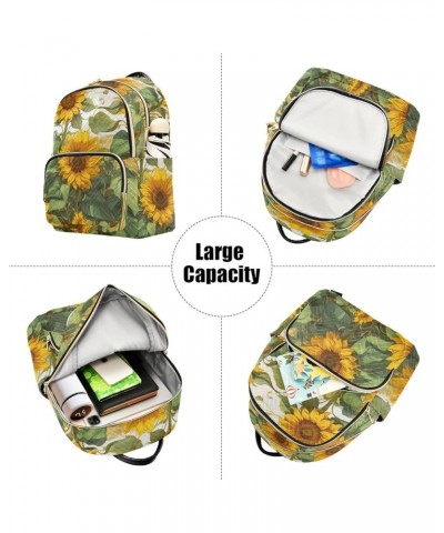 Medium Fashion Backpack for Women Sunflower Drawing Print Ladies Travel Daypack Aesthetic Shoulder Bag 11.4×6.1×14.1 IN $20.5...