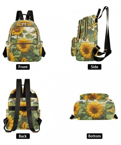 Medium Fashion Backpack for Women Sunflower Drawing Print Ladies Travel Daypack Aesthetic Shoulder Bag 11.4×6.1×14.1 IN $20.5...