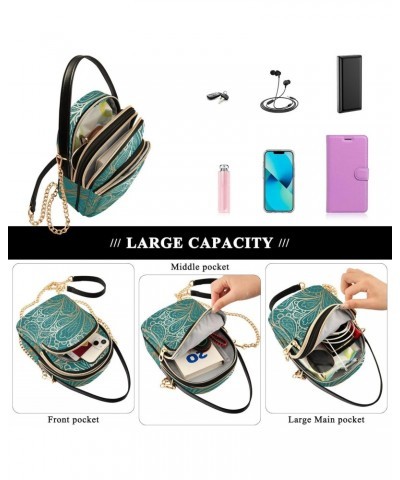 Paisley Flower Crossbody Bags for Women Crossbody Bag Travel Passport Wallet Bag with Chain Strap for Travel Daily Use $11.44...