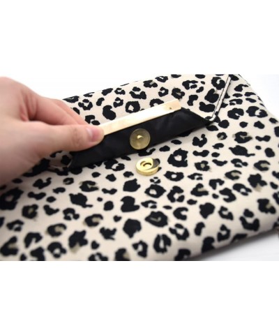 Leopard Envelope Evening Bag Wedding Clutch Purse Handbag for Women Girls Chain Crossbody Shoulder Bag Beige $9.87 Evening Bags