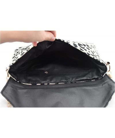 Leopard Envelope Evening Bag Wedding Clutch Purse Handbag for Women Girls Chain Crossbody Shoulder Bag Beige $9.87 Evening Bags