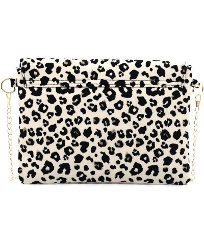 Leopard Envelope Evening Bag Wedding Clutch Purse Handbag for Women Girls Chain Crossbody Shoulder Bag Beige $9.87 Evening Bags