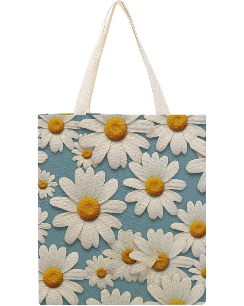 Tote Bag Daisy Flower with White Petals Shopping Tote Bag Tropical Flower Daisy Reusable Casual Bag Totebag-7 $11.01 Totes