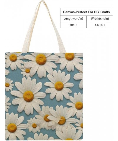 Tote Bag Daisy Flower with White Petals Shopping Tote Bag Tropical Flower Daisy Reusable Casual Bag Totebag-7 $11.01 Totes