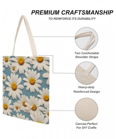 Tote Bag Daisy Flower with White Petals Shopping Tote Bag Tropical Flower Daisy Reusable Casual Bag Totebag-7 $11.01 Totes