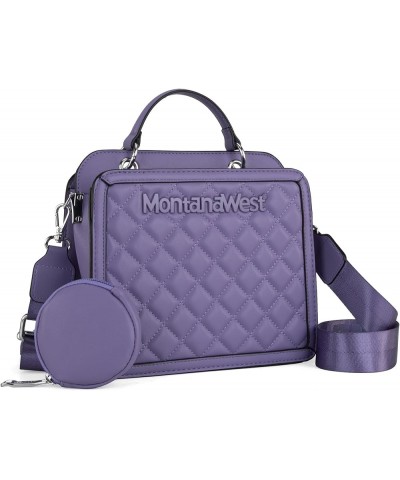 Womens Crossbody Bag Convertible Top Handle Handbags with Coin Pouch Purple $12.25 Totes