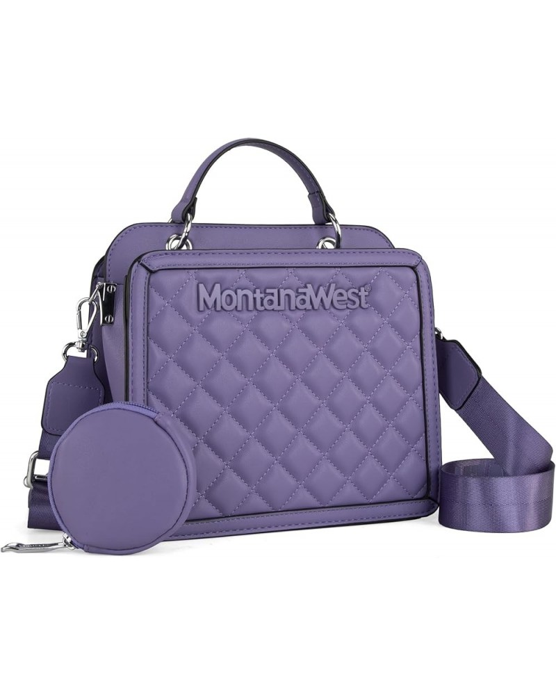 Womens Crossbody Bag Convertible Top Handle Handbags with Coin Pouch Purple $12.25 Totes