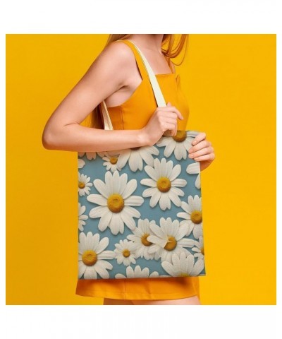 Tote Bag Daisy Flower with White Petals Shopping Tote Bag Tropical Flower Daisy Reusable Casual Bag Totebag-7 $11.01 Totes