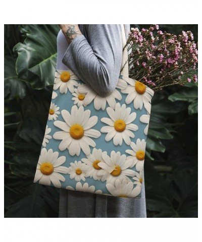 Tote Bag Daisy Flower with White Petals Shopping Tote Bag Tropical Flower Daisy Reusable Casual Bag Totebag-7 $11.01 Totes