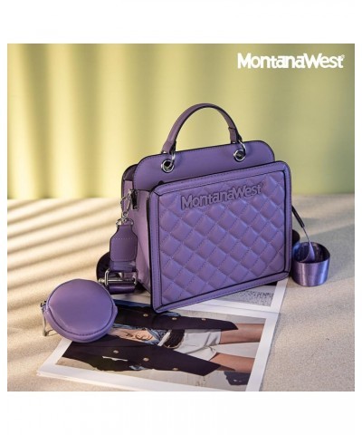 Womens Crossbody Bag Convertible Top Handle Handbags with Coin Pouch Purple $12.25 Totes