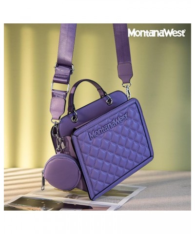 Womens Crossbody Bag Convertible Top Handle Handbags with Coin Pouch Purple $12.25 Totes