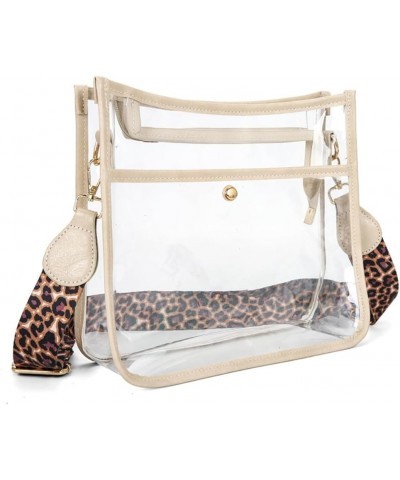 Fashionable Leopard Print Crossbody Bag Women's PVC Transparent Shoulder Bag (Green) White $14.10 Shoulder Bags