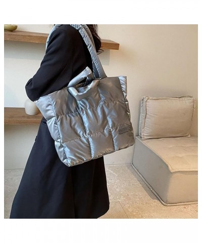 Puffer Tote Bag for Women, Quilted Cotton Padd signer, nter n Padd Shoulr Bag th Adjustable Strap-Blk Section G-grey $12.30 T...