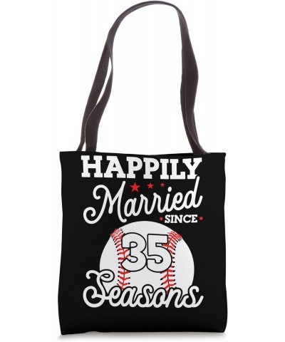 35th Wedding Anniversary Baseball Husband Wife 35 Years Tote Bag $12.72 Totes