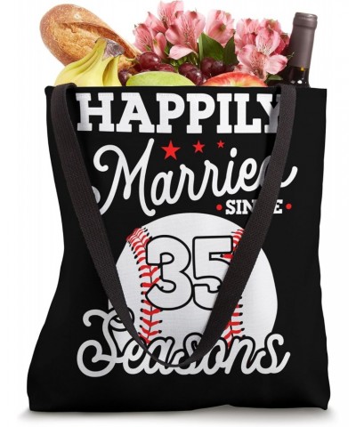 35th Wedding Anniversary Baseball Husband Wife 35 Years Tote Bag $12.72 Totes