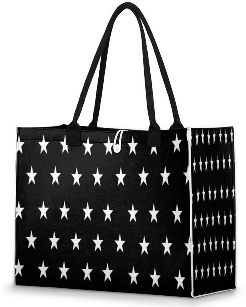 White Scottish Terrier Dog Cute Tote Bag with Pockets - Versatile and Spacious Tote Bag for Women White Stars $10.91 Totes