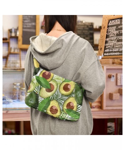 Avocado Tropical Leaves Shoulder Tote Bags for Women Furry Crossbody bag Hobo Handbag Purses for Travel College Work $12.17 T...