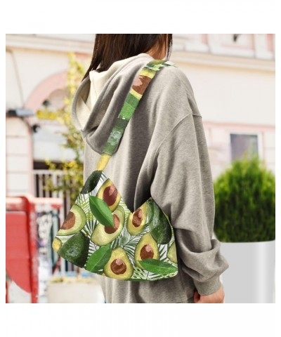 Avocado Tropical Leaves Shoulder Tote Bags for Women Furry Crossbody bag Hobo Handbag Purses for Travel College Work $12.17 T...