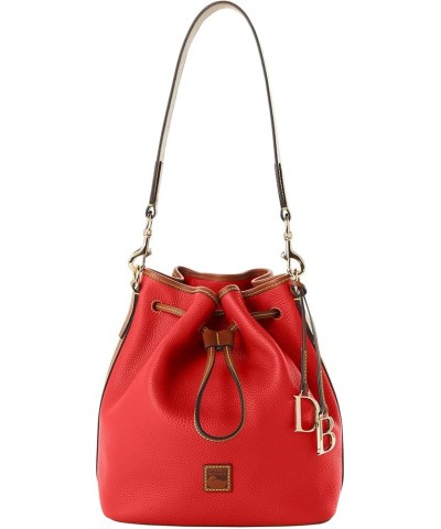 Handbag, Pebble Grain Drawstring Red $143.19 Shoulder Bags