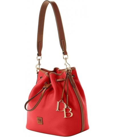 Handbag, Pebble Grain Drawstring Red $143.19 Shoulder Bags