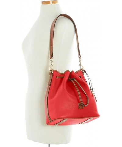 Handbag, Pebble Grain Drawstring Red $143.19 Shoulder Bags