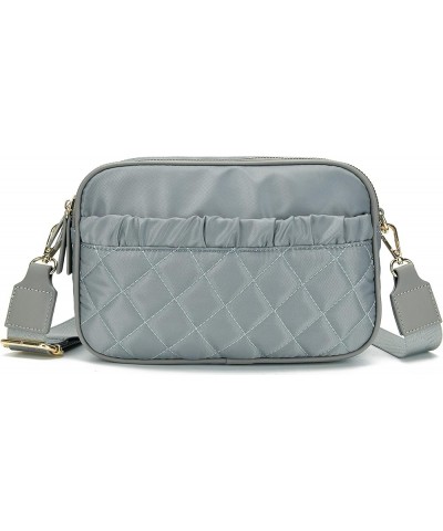 Crossbody Bags for Women Quilted Nylon Travel Shoulder Purse Grey-730 $15.65 Crossbody Bags