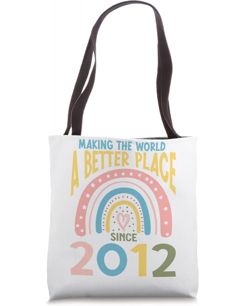 11 Birthday Making the world a better place since 2012 Tote Bag $11.45 Totes