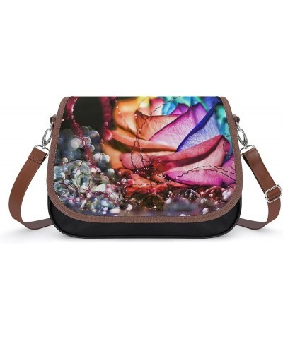 Leather Hobo Bags Women's Crossbody Shoulder Bag Classic City Top Handle Satchels Colorful Kaleidoscopic Color6 $18.48 Hobo Bags