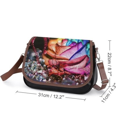 Leather Hobo Bags Women's Crossbody Shoulder Bag Classic City Top Handle Satchels Colorful Kaleidoscopic Color6 $18.48 Hobo Bags