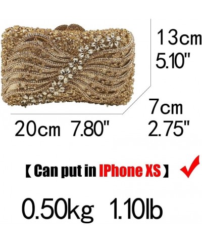 Women Crystal Clutch Evening Bags Wedding Party Rhinestones Handbags Ladies Gala Dinner Purses Multicoloured 8 $46.74 Evening...