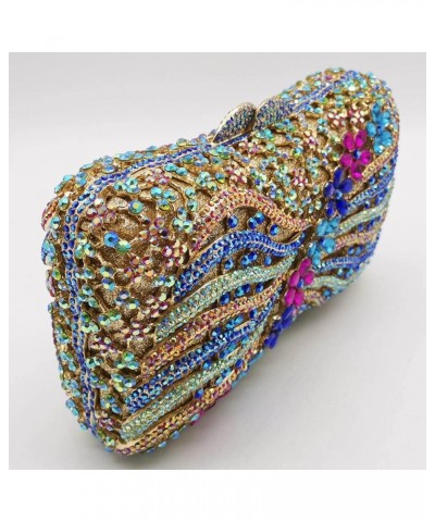 Women Crystal Clutch Evening Bags Wedding Party Rhinestones Handbags Ladies Gala Dinner Purses Multicoloured 8 $46.74 Evening...