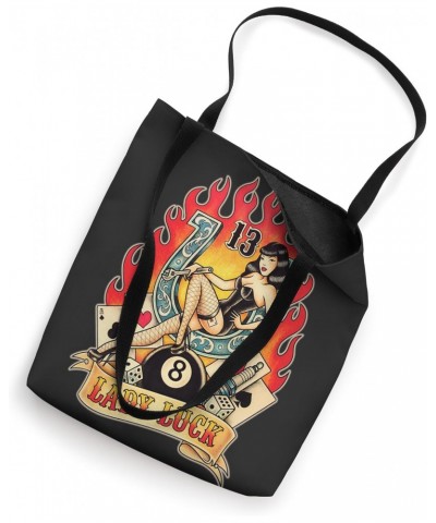 Lady Luck Gambler American Traditional Tattoo Flash Tote Bag $9.43 Totes