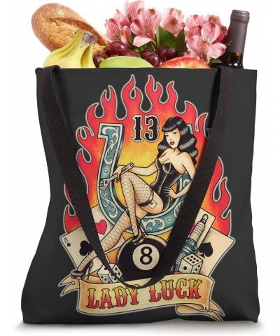 Lady Luck Gambler American Traditional Tattoo Flash Tote Bag $9.43 Totes