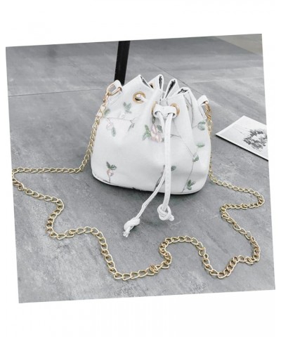 Shoulder Bucket Bag Women Bucket Bag Flower Bucket White Miss Fashion White $7.95 Satchels