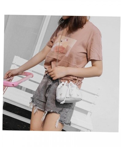 Shoulder Bucket Bag Women Bucket Bag Flower Bucket White Miss Fashion White $7.95 Satchels