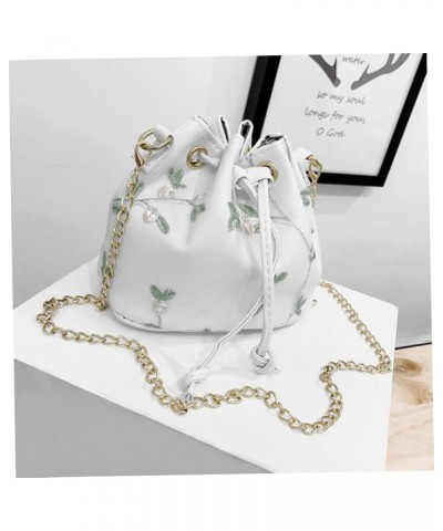 Shoulder Bucket Bag Women Bucket Bag Flower Bucket White Miss Fashion White $7.95 Satchels