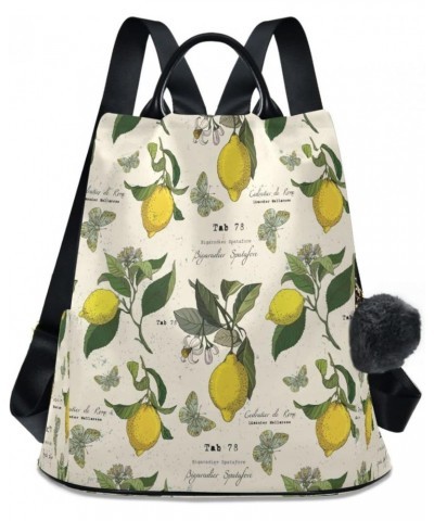 Lemon and Butterflies Vintage Backpack Purse for Women Fashion Bag Anti-Theft Travel Back Pack Rucksack Shoulder Bag $21.41 B...