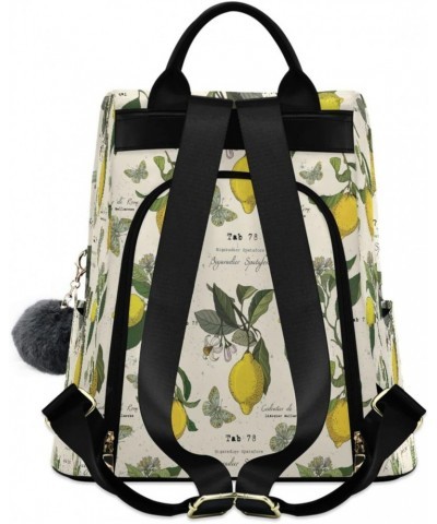 Lemon and Butterflies Vintage Backpack Purse for Women Fashion Bag Anti-Theft Travel Back Pack Rucksack Shoulder Bag $21.41 B...