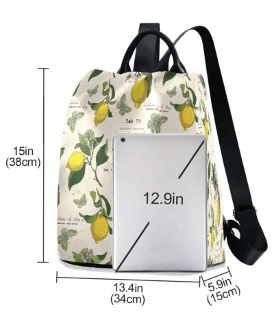 Lemon and Butterflies Vintage Backpack Purse for Women Fashion Bag Anti-Theft Travel Back Pack Rucksack Shoulder Bag $21.41 B...