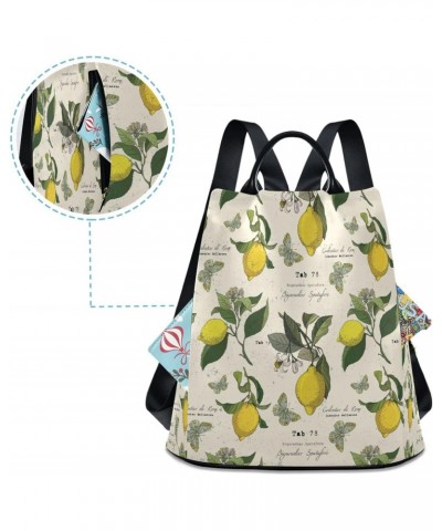 Lemon and Butterflies Vintage Backpack Purse for Women Fashion Bag Anti-Theft Travel Back Pack Rucksack Shoulder Bag $21.41 B...