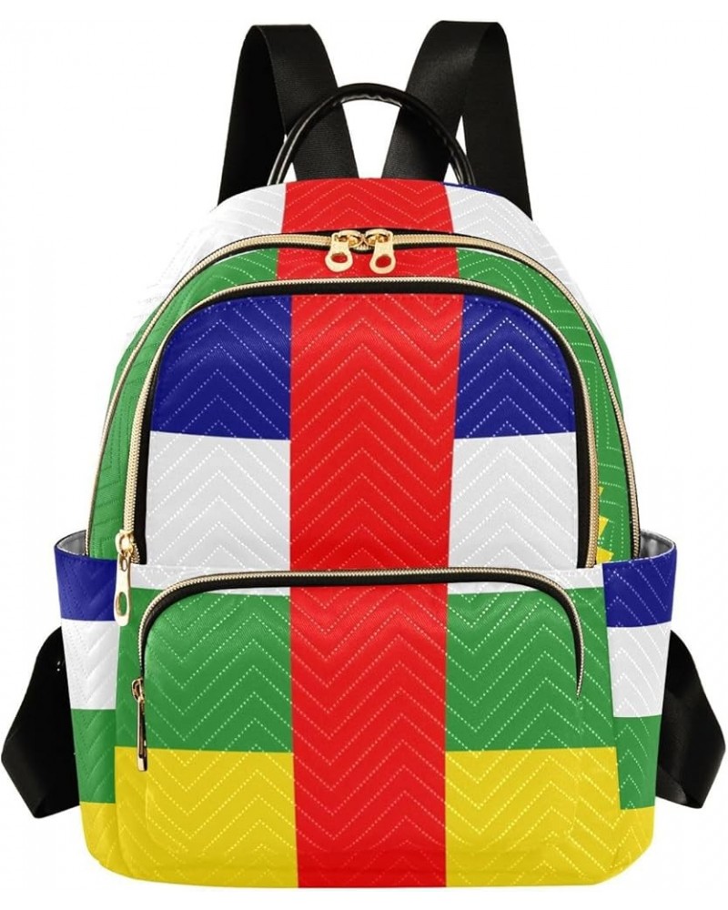 Patriot Women Backpack National Flag Of Central Africa Republic Anti-Theft Travel Backpack with Luggage Belt Lightweight Hand...