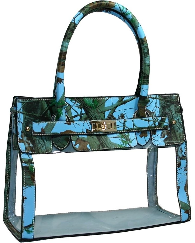 Clear Transparent Tote Purse Beach Bag Handbag Blue/Cam $24.74 Shoulder Bags